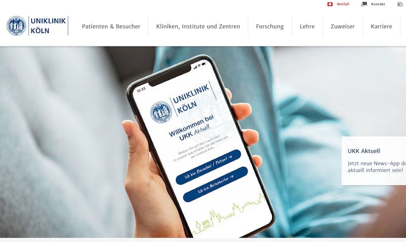 Uniklinik Köln TYPO3 website